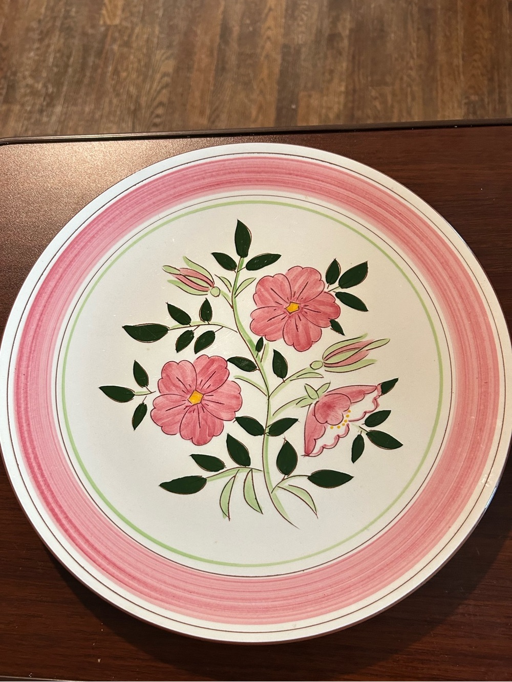 Vintage Stangl Pottery “Wild Rose” serving platter or chop plate. 12.5”